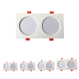 Đèn âm trần Downlight đôi vỏ trắng [AT-SA-AT27] 7W-9W | Saco